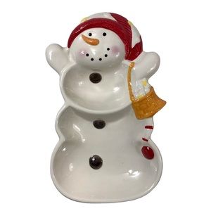 HALLMARK Color Studio Vintage Snowman Divided Serving Dish